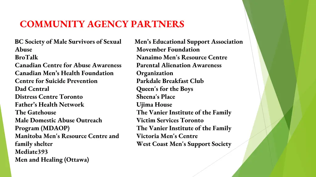 community agency partners