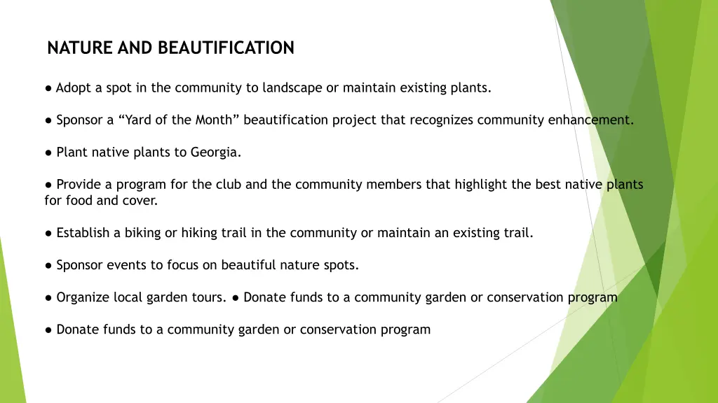 nature and beautification