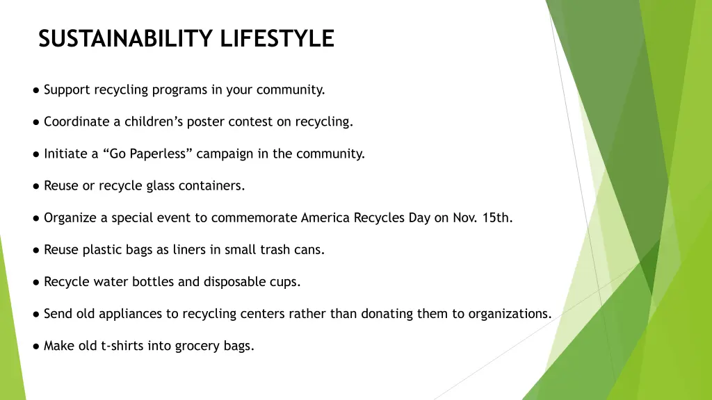 sustainability lifestyle