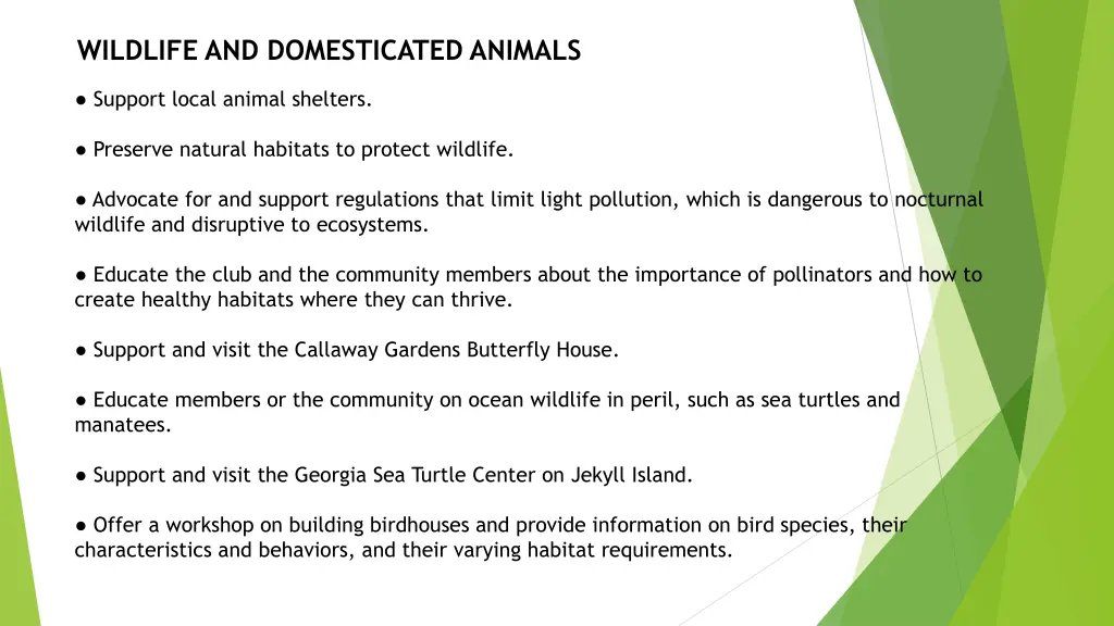 wildlife and domesticated animals