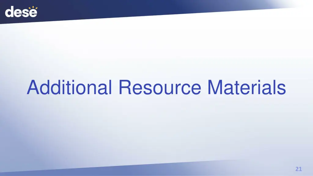 additional resource materials