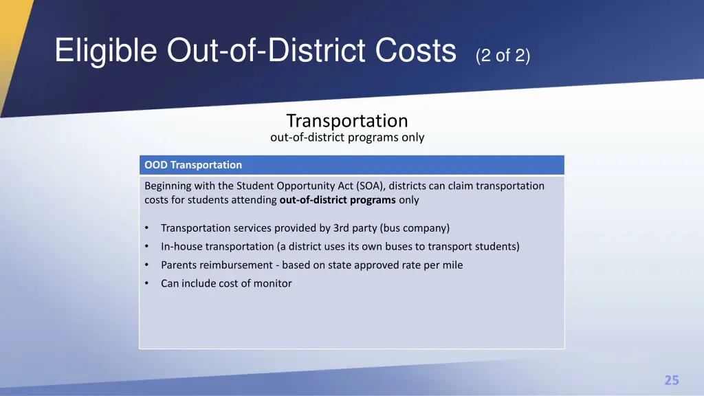 eligible out of district costs 2 of 2