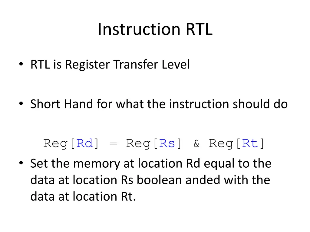 instruction rtl