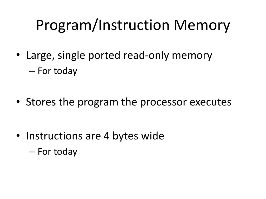 program instruction memory