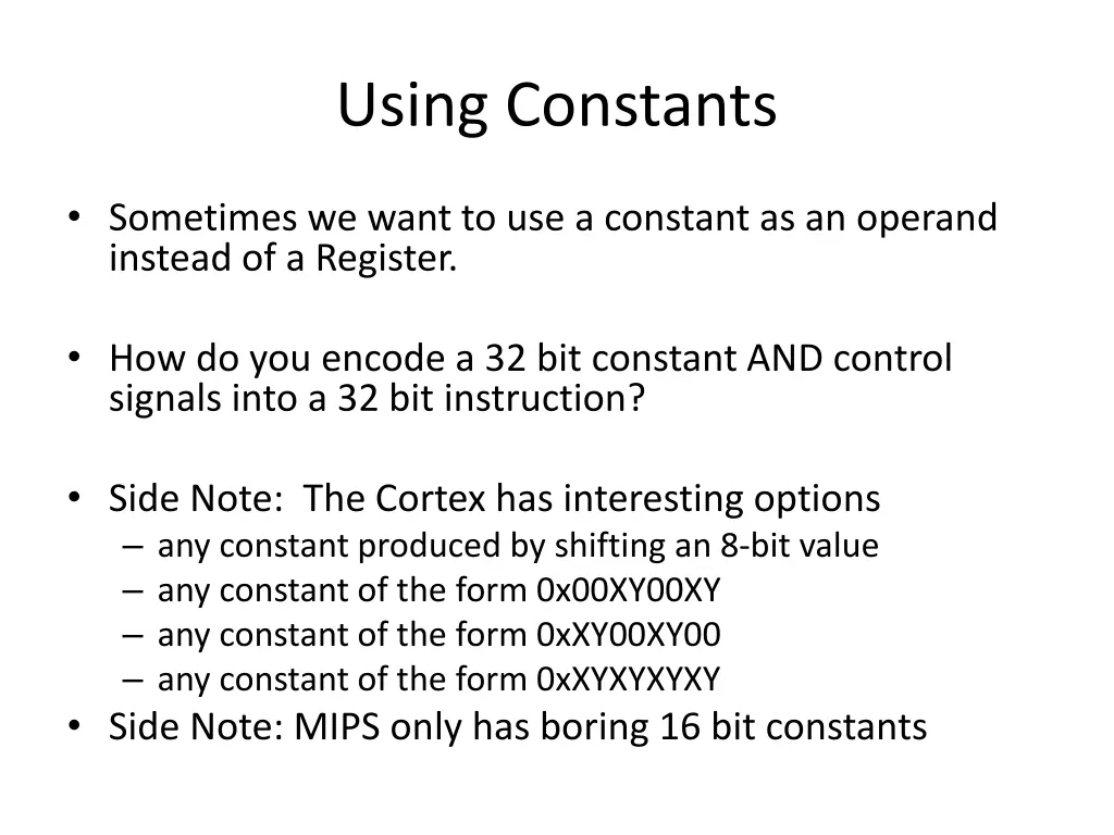 using constants