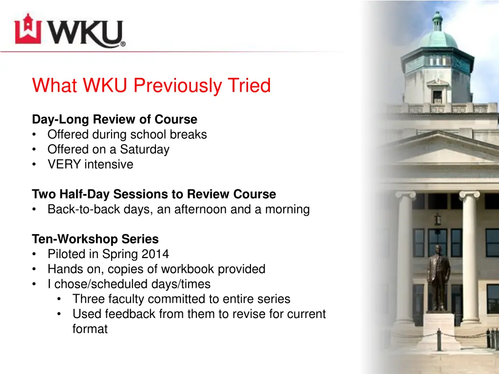 what wku previously tried
