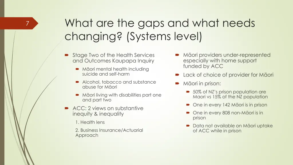 what are the gaps and what needs changing systems