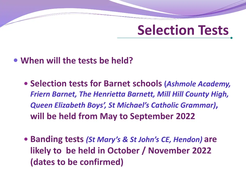 selection tests 1