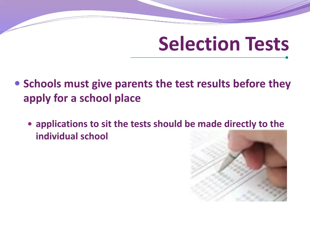 selection tests