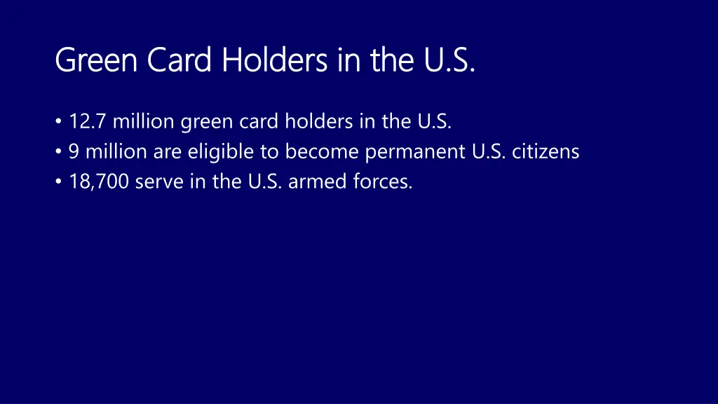 green card holders in the u s green card holders