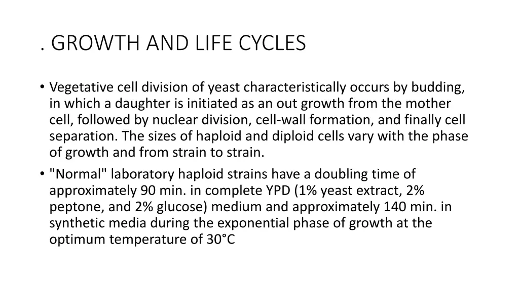 growth and life cycles