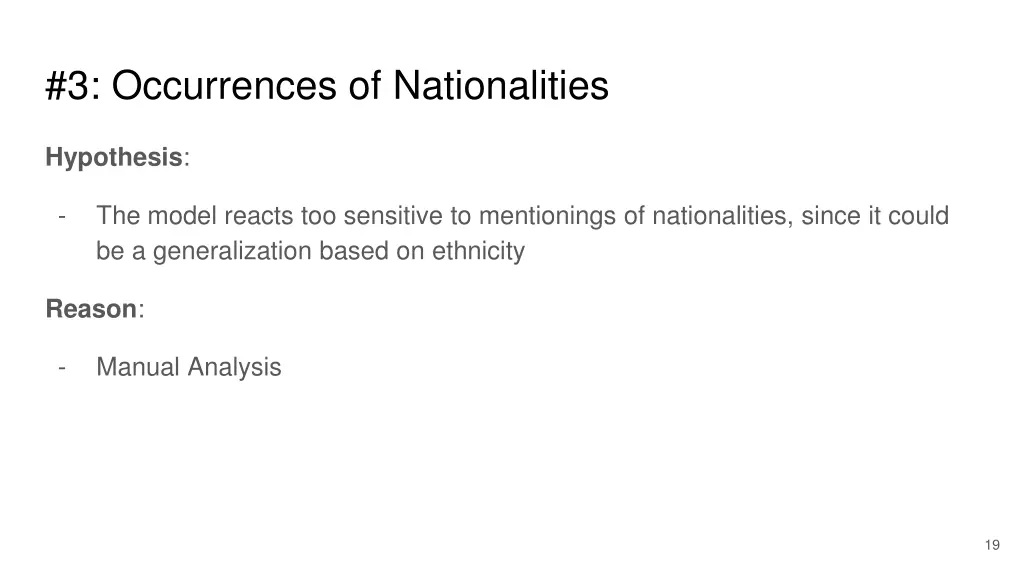 3 occurrences of nationalities