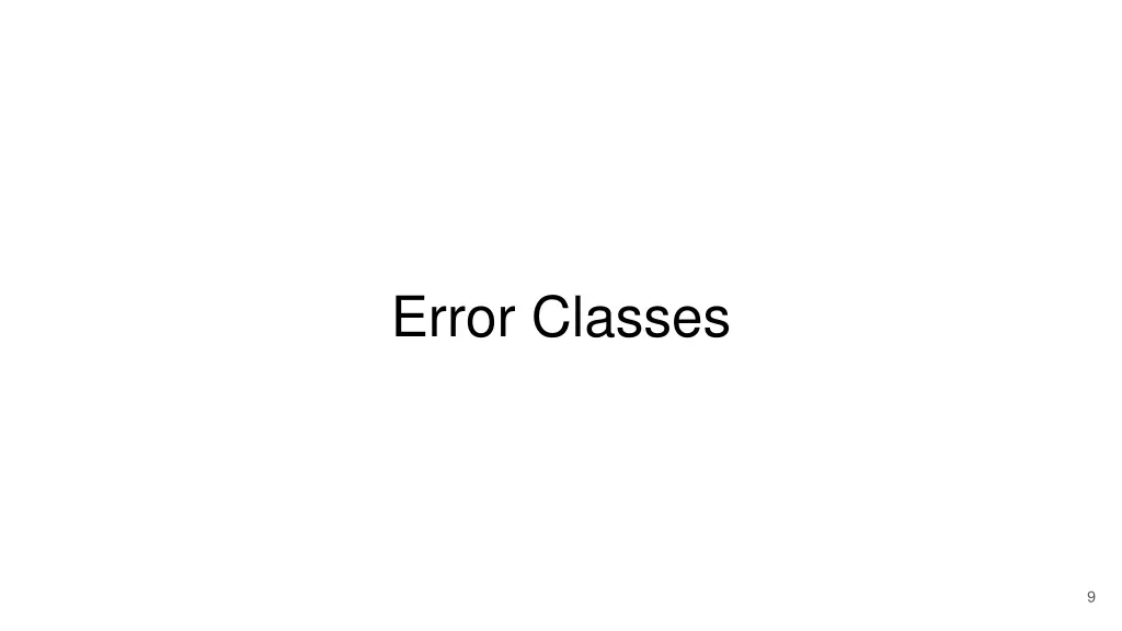 error classes
