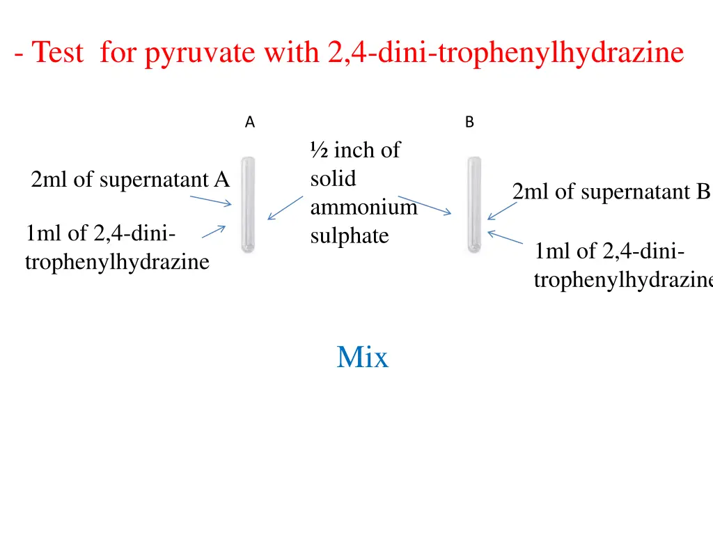 test for pyruvate with 2 4 dini trophenylhydrazine