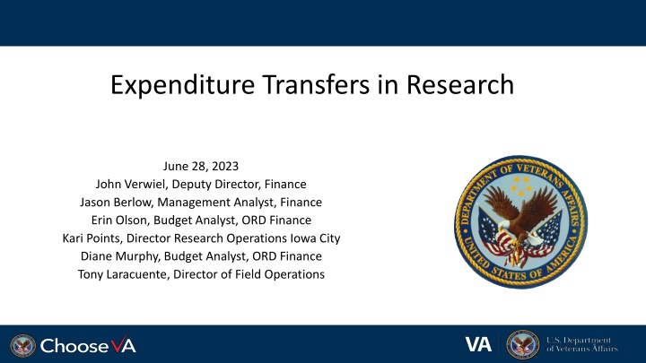 expenditure transfers in research