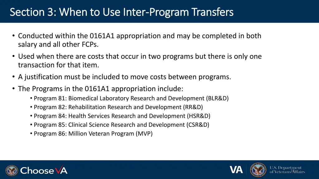 section 3 when to use inter section 3 when