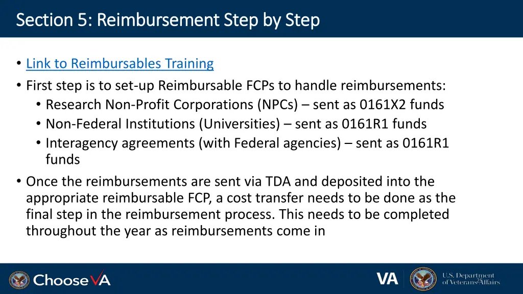 section 5 reimbursement step by step section