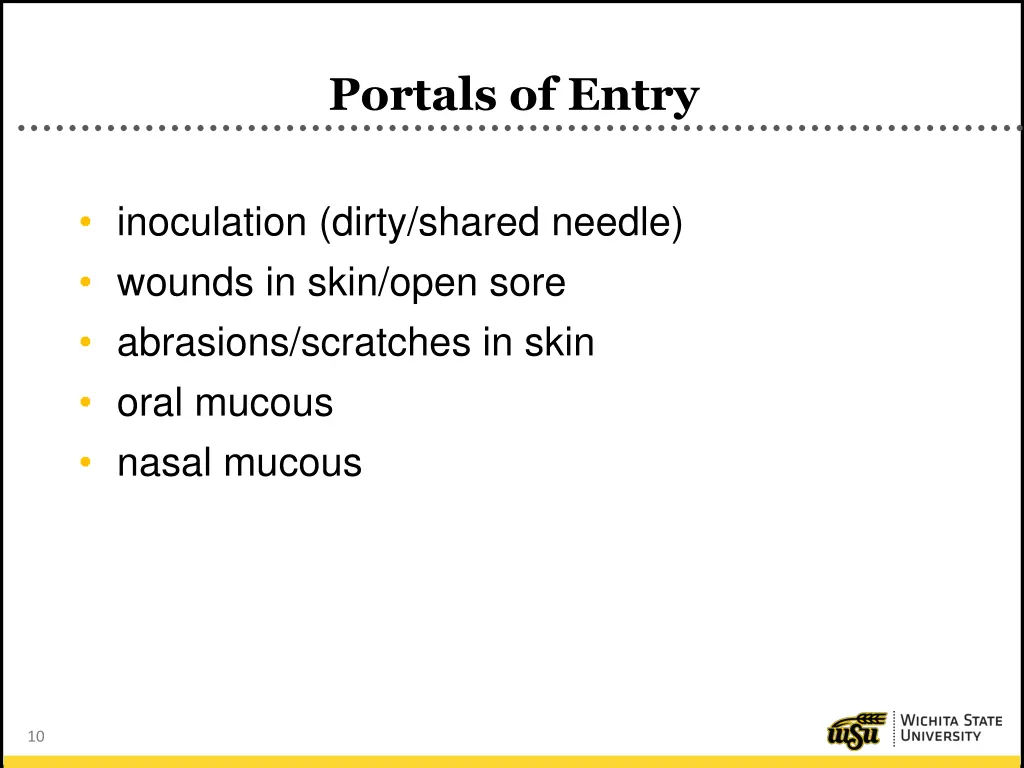 portals of entry
