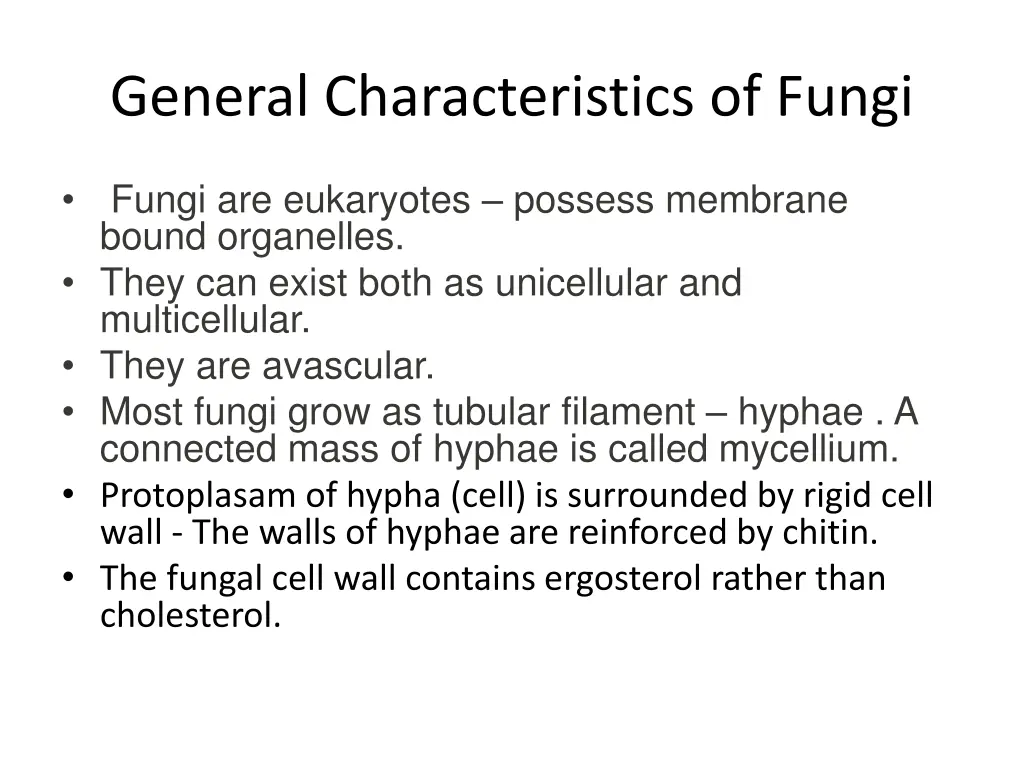 general characteristics of fungi 1