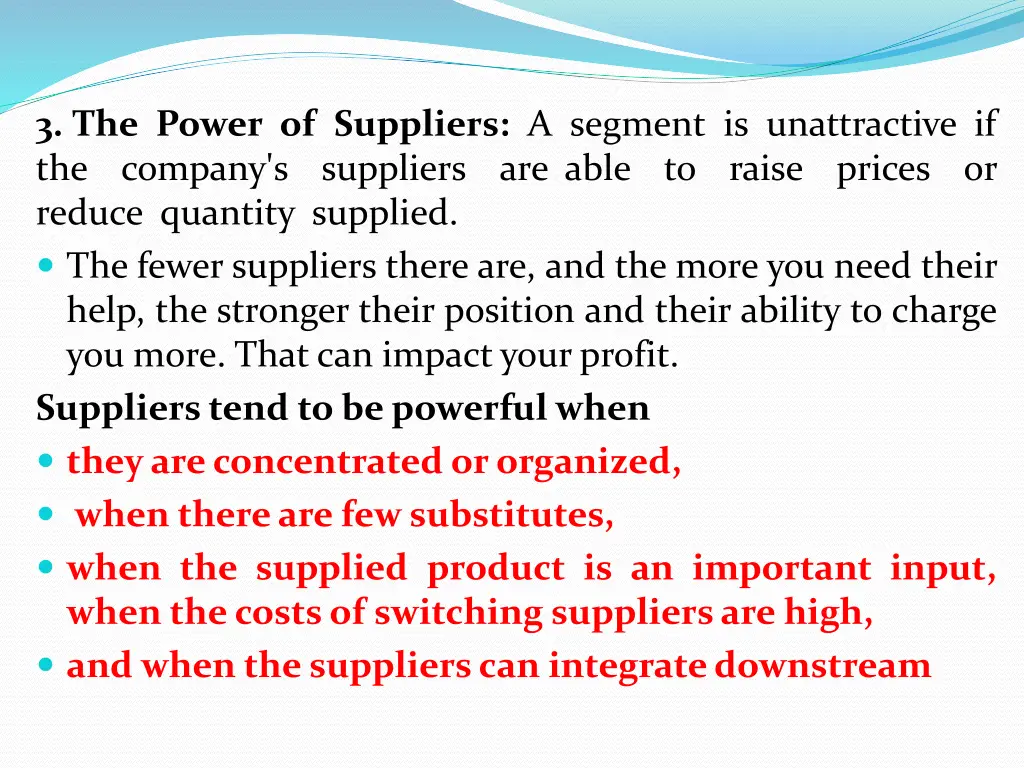 3 the power of suppliers a segment