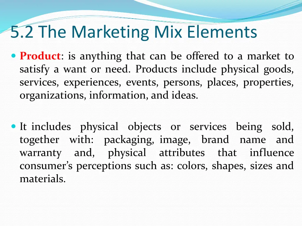 5 2 the marketing mix elements
