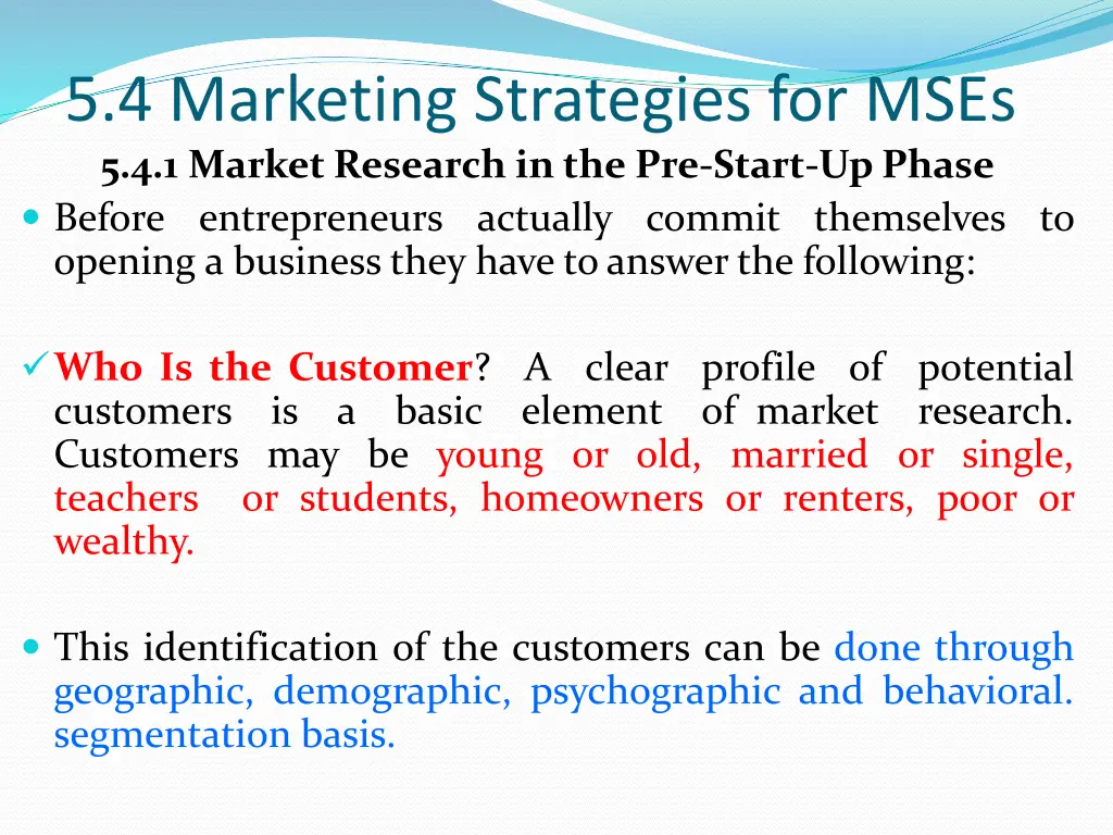 5 4 marketing strategies for mses 5 4 1 market