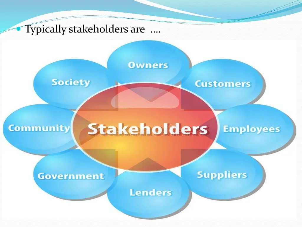 typically stakeholders are