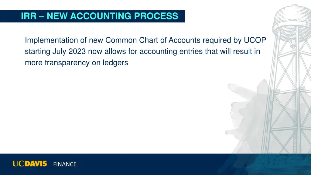 irr new accounting process