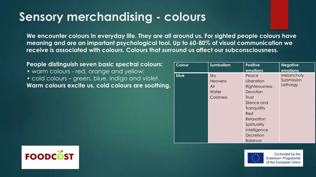 sensory merchandising colours