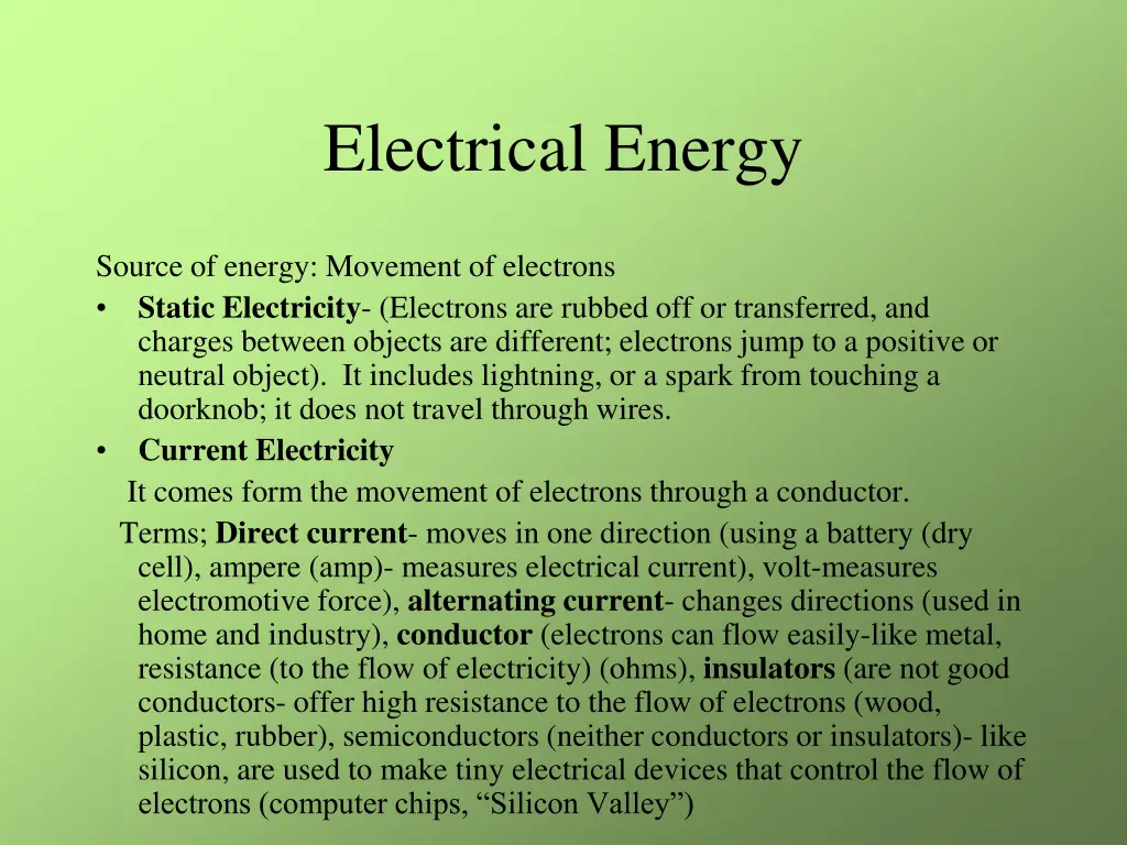 electrical energy