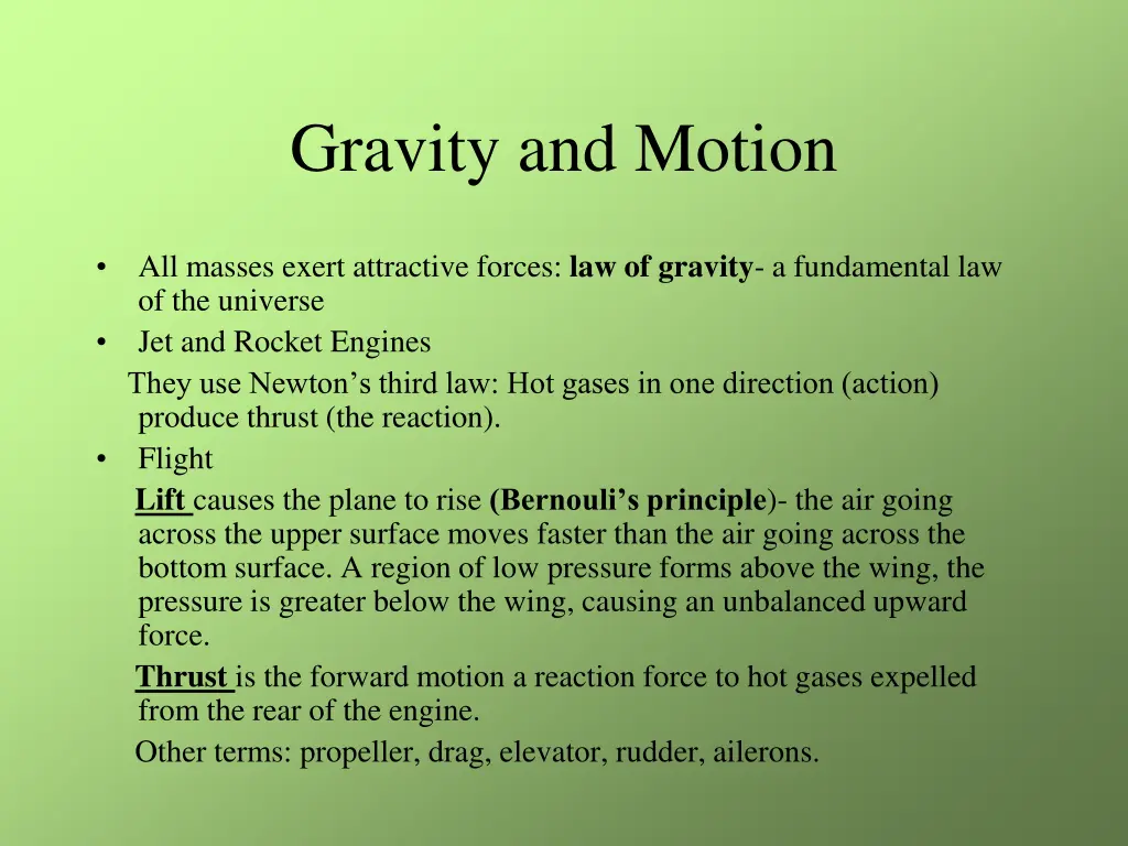 gravity and motion