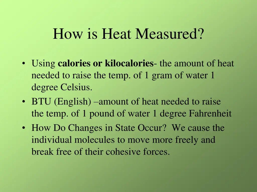 how is heat measured