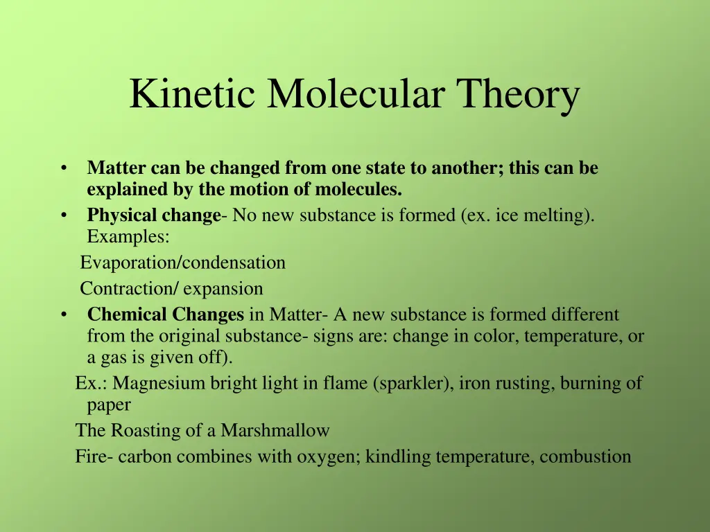 kinetic molecular theory