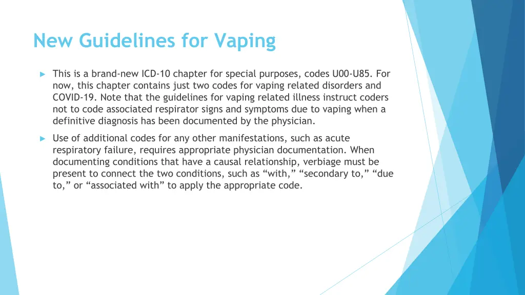 new guidelines for vaping