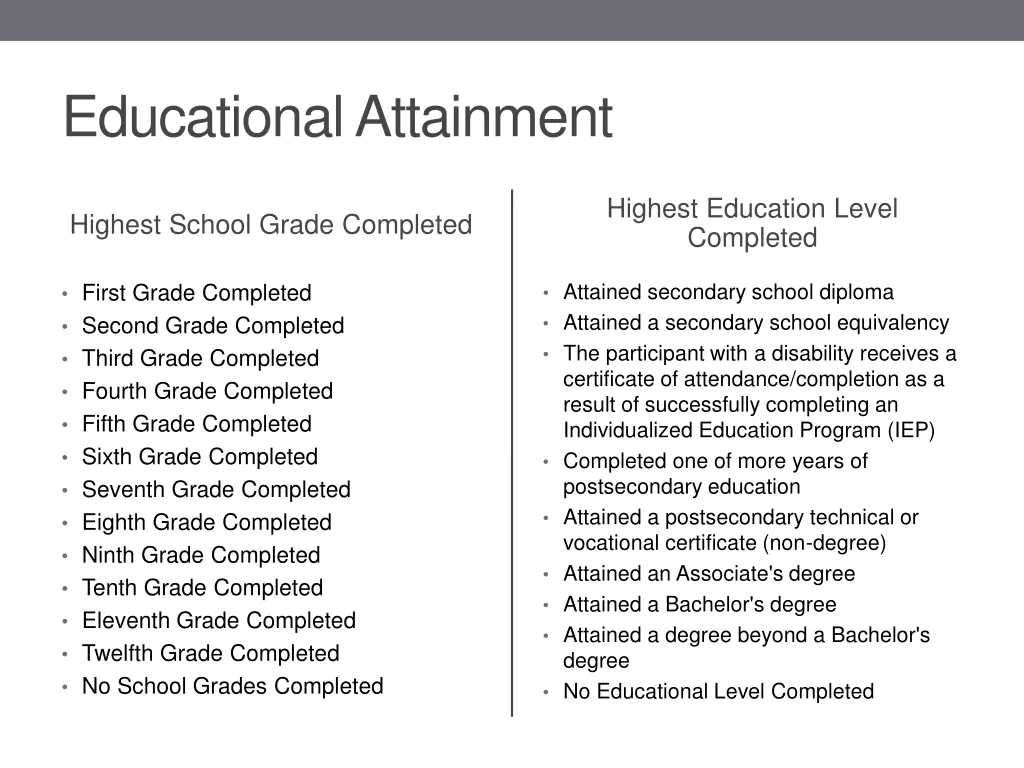educational attainment 2