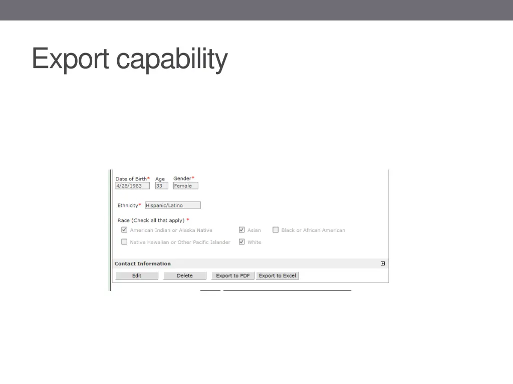 export capability