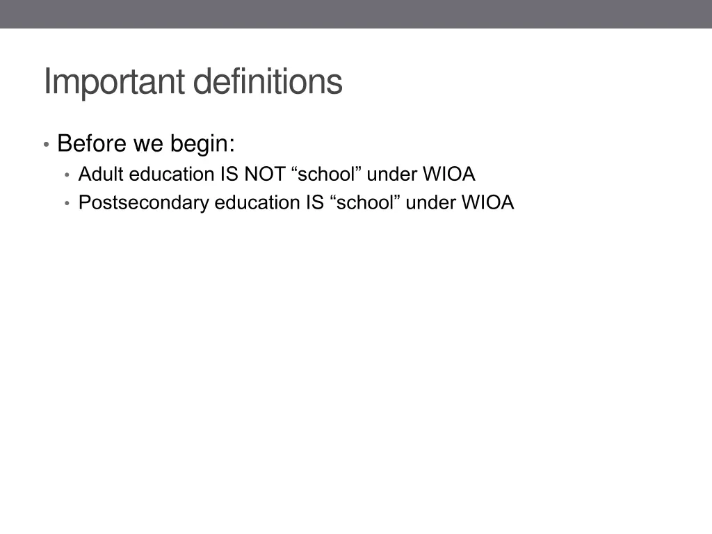 important definitions
