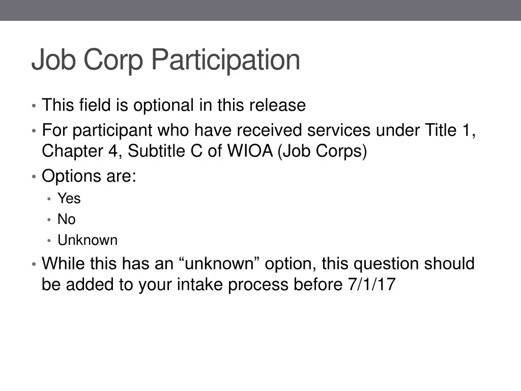 job corp participation
