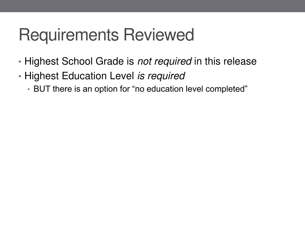 requirements reviewed