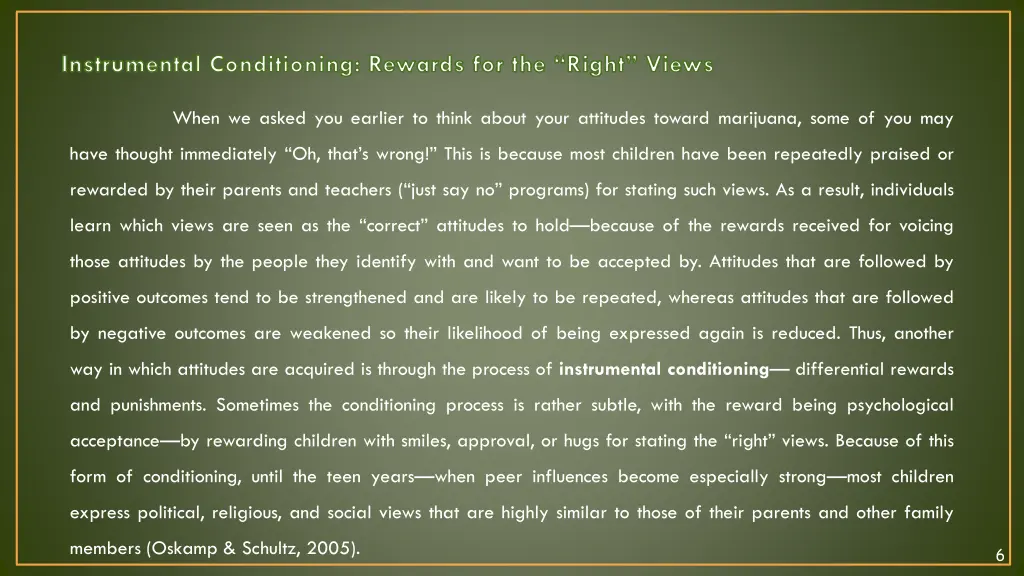 instrumental conditioning rewards for the right