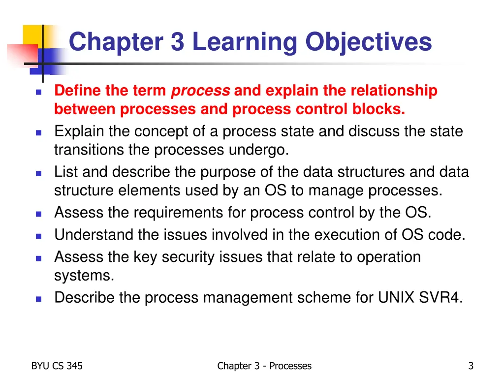 chapter 3 learning objectives