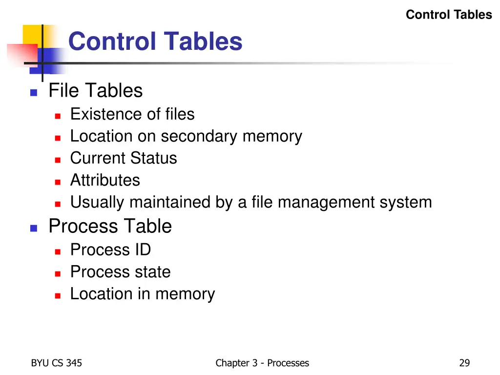 control tables 2