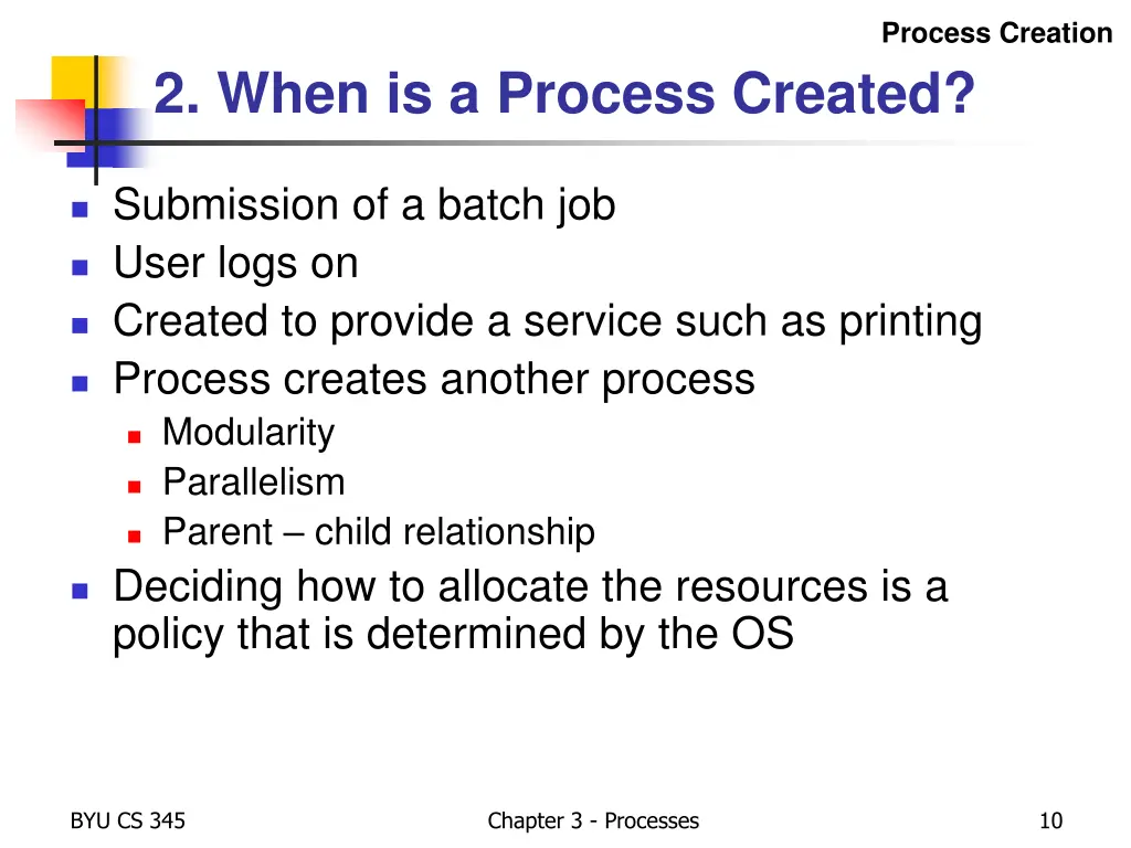 process creation