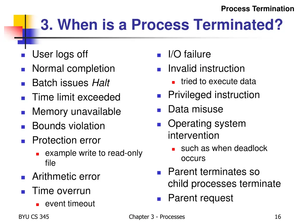 process termination