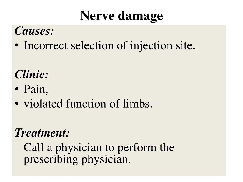 nerve damage