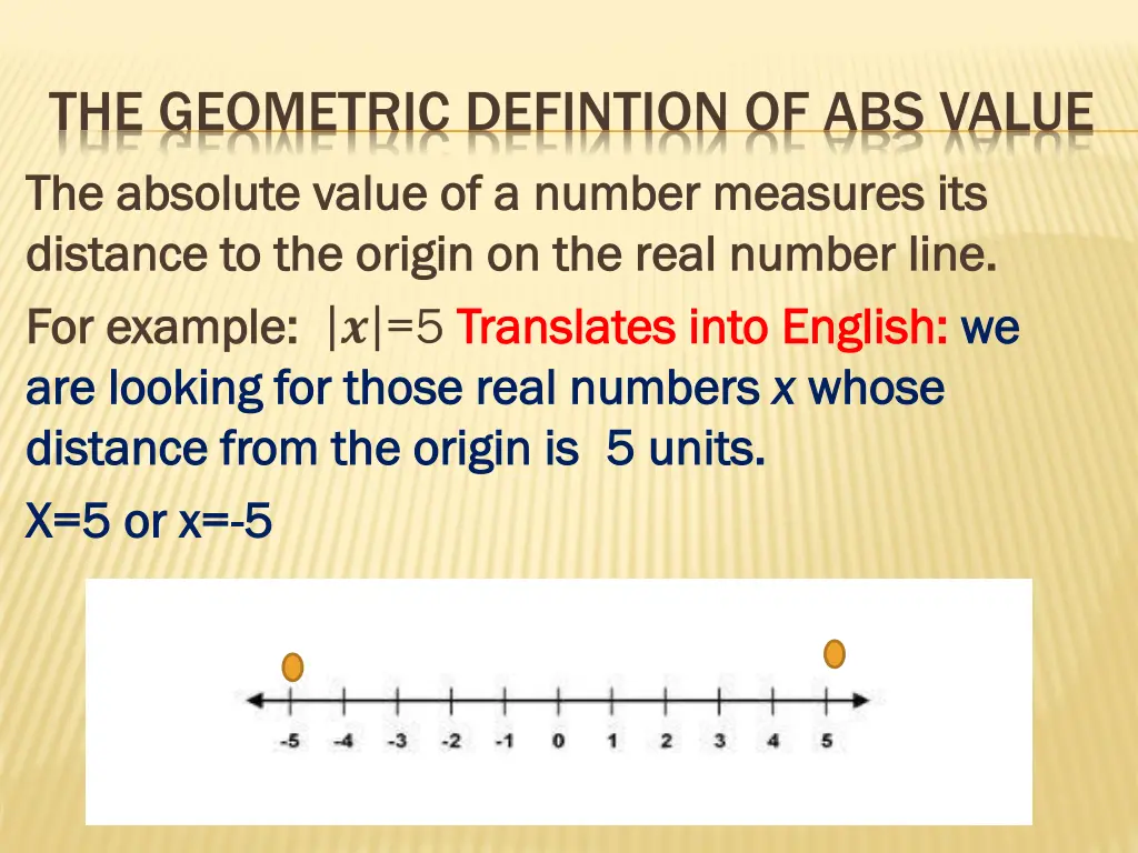 the geometric defintion of abs value the absolute