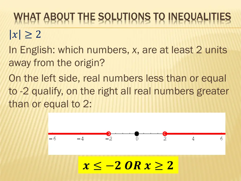 what about the solutions to inequalities 1