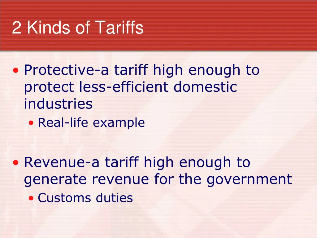 2 kinds of tariffs