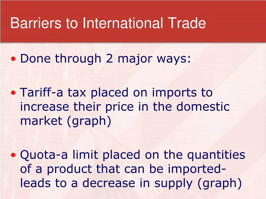 barriers to international trade