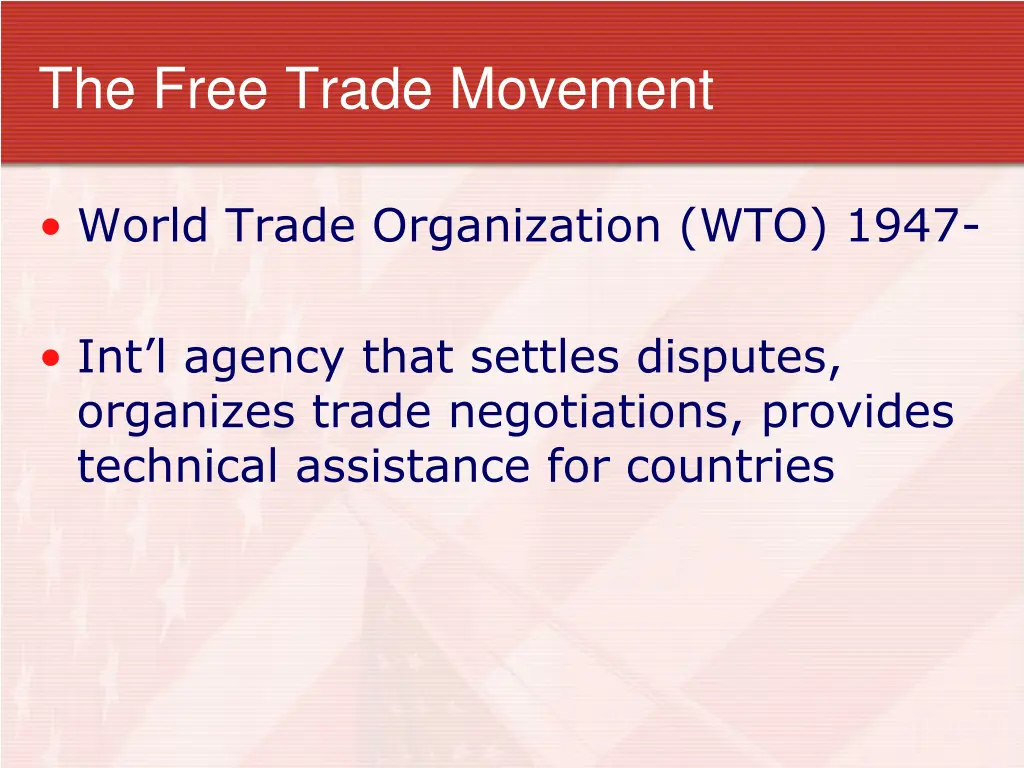 the free trade movement